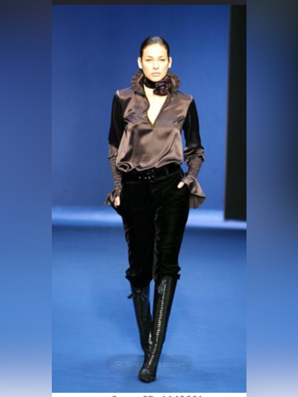 Andrew GN Paris Fall 2003 Runway RTW Black Crushed Velvet Cropped Knickers - M